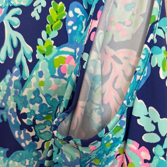 Lilly Pulitzer Blue and Pink V-Neck Swim Cover-Up - Picture 4 of 9